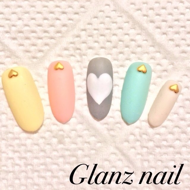 春 ハンド マット パステル ジェル Glanz Nail 85499のネイルデザイン No 432937 ネイルブック