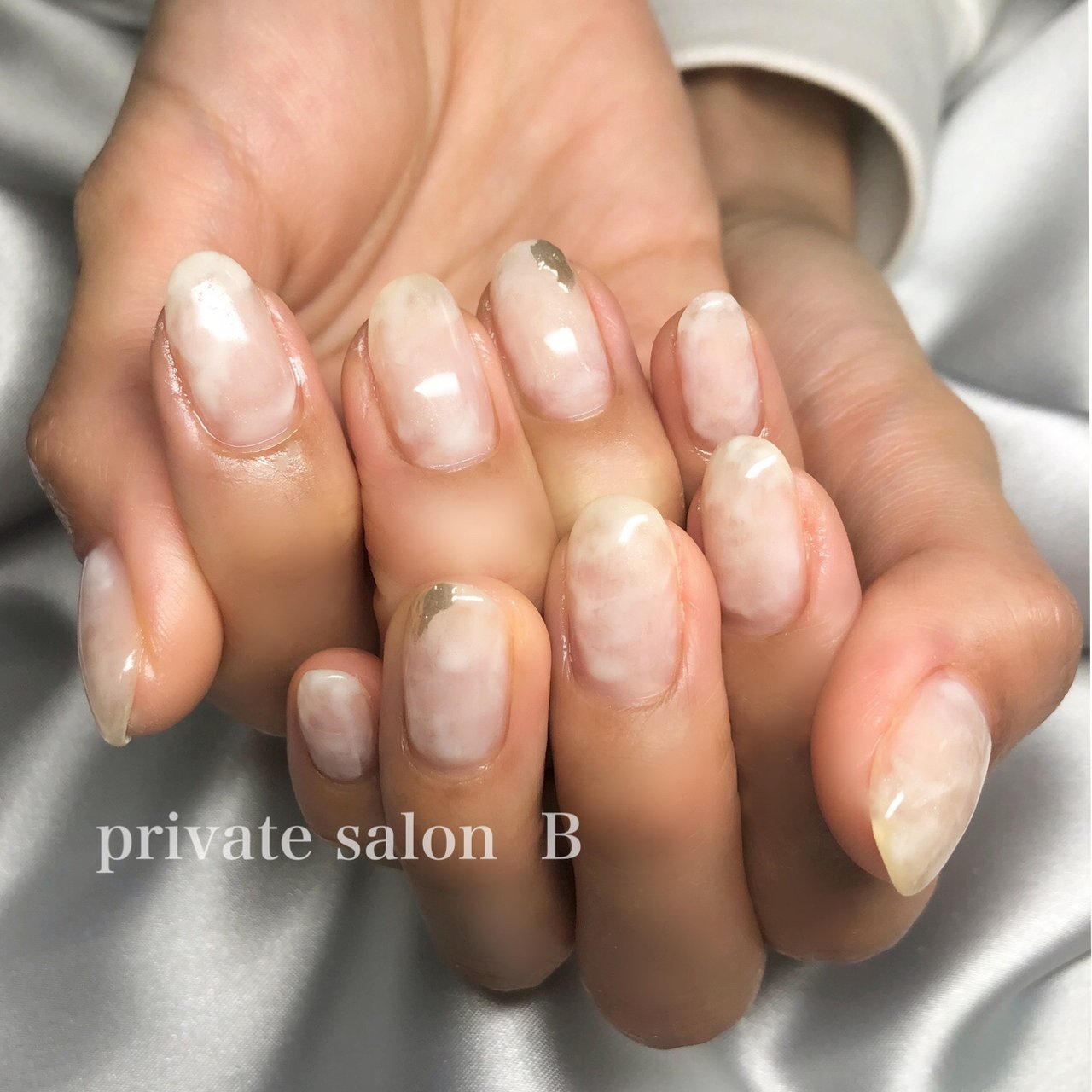 春/ハンド/ニュアンス/ミラー/ホワイト - Ann charmant【相模原💅橋本