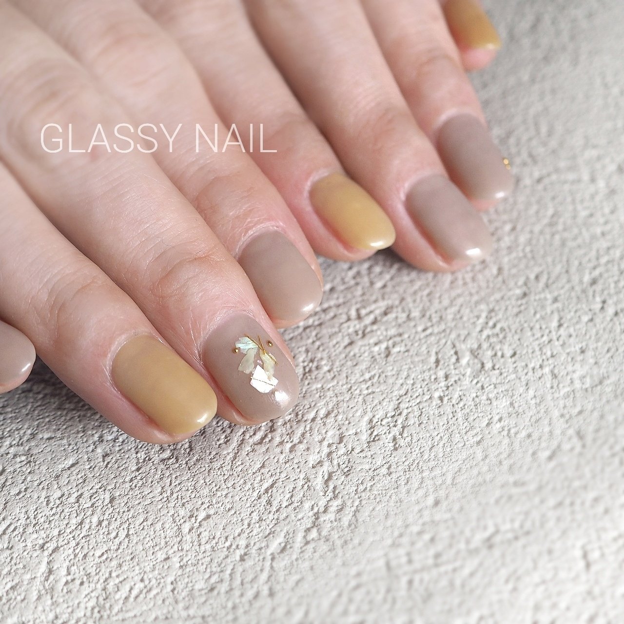 春 冬 オフィス 女子会 ハンド Glassy Nailのネイルデザイン No ネイルブック