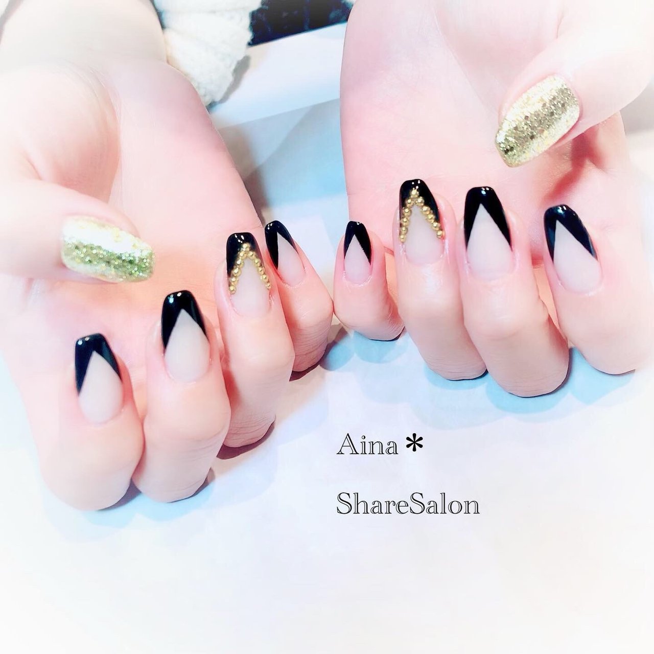 オールシーズン ハンド フレンチ 変形フレンチ ジェルネイル Ainasharesalonのネイルデザイン No ネイルブック