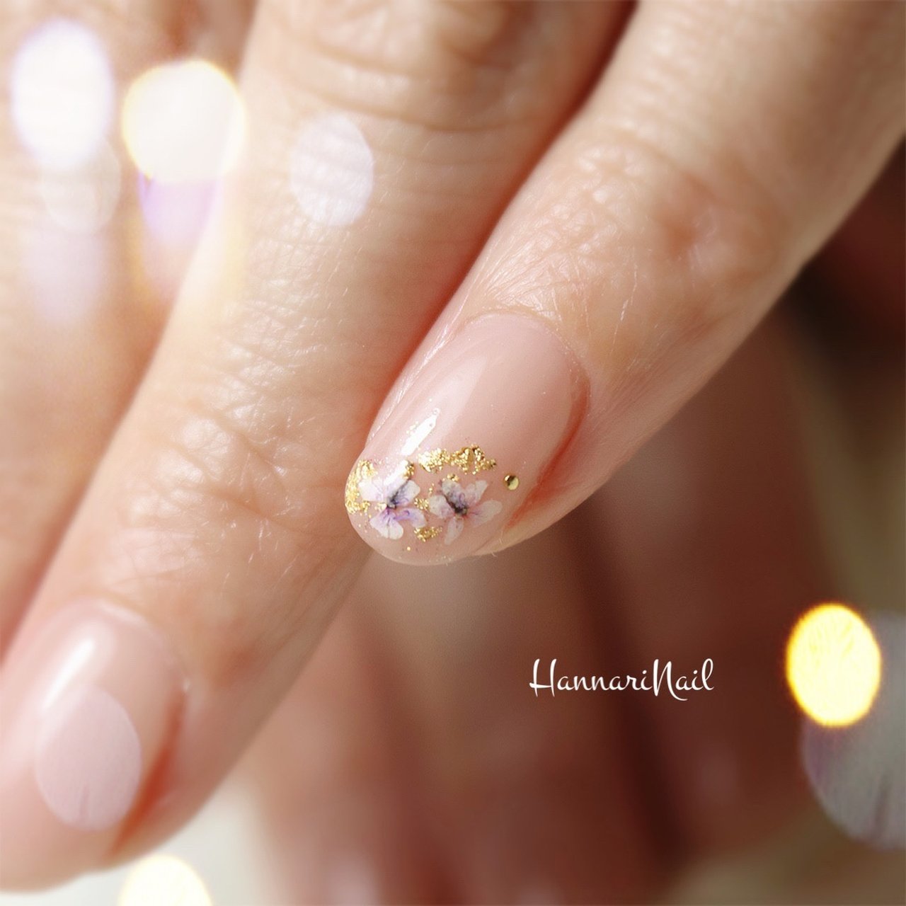 冬 ハンド シンプル 押し花 ショート Hannarinailのネイルデザイン No ネイルブック