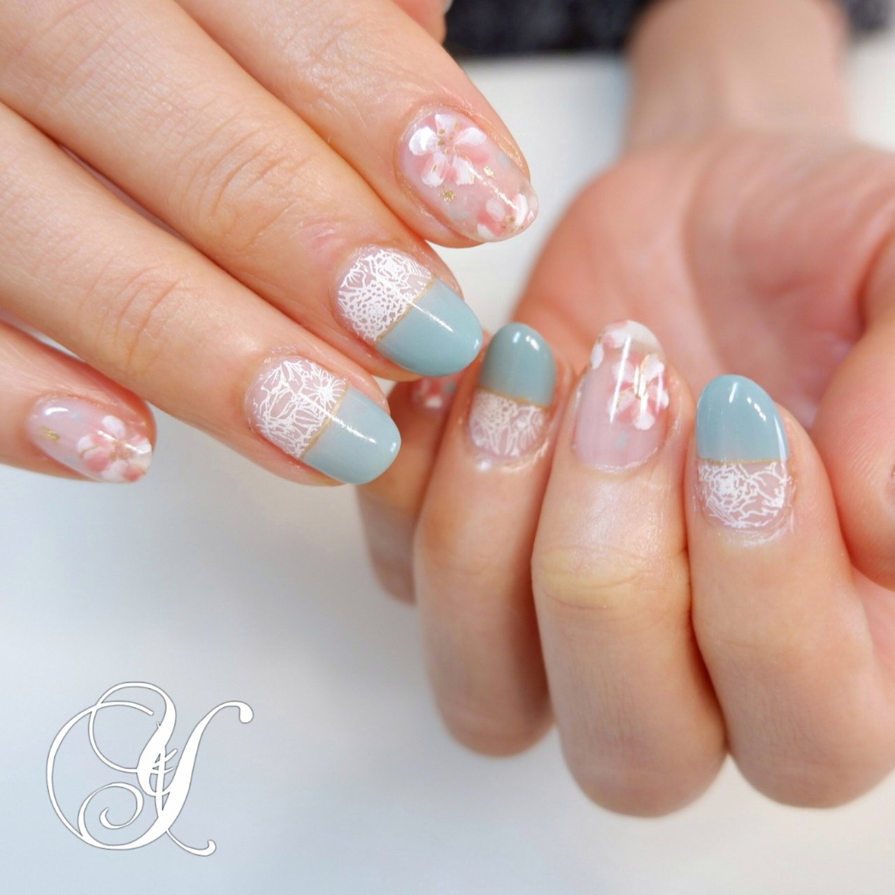 春 オールシーズン ハンド フラワー レース Yumicoのネイルデザイン No ネイルブック