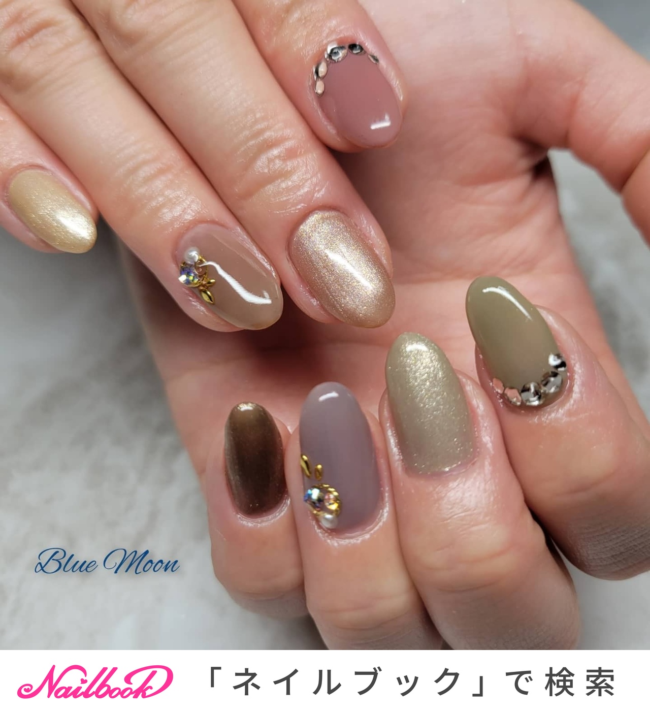 ストーンアートサンプルのネイルデザイン｜ネイルブック