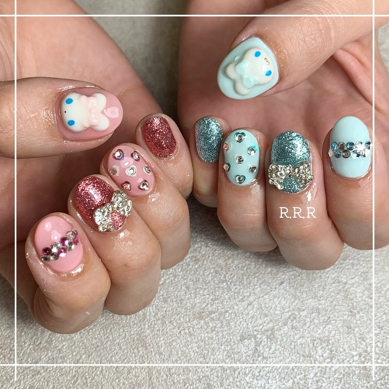 ハンド ラメ ハート キャラクター リボン Beautyroom R R Rのネイルデザイン No ネイルブック