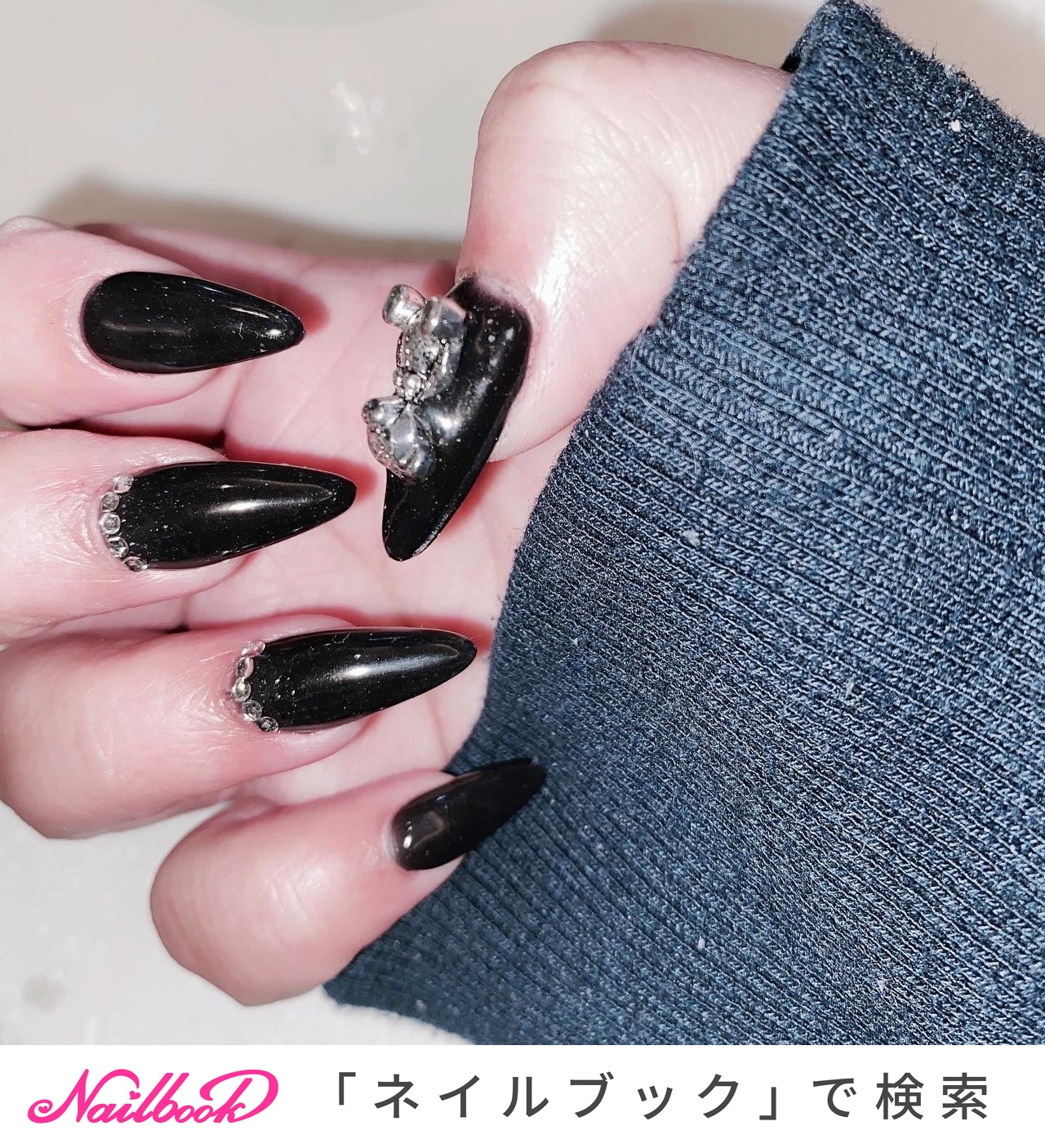 青と黒のネイルデザイン ネイルブック