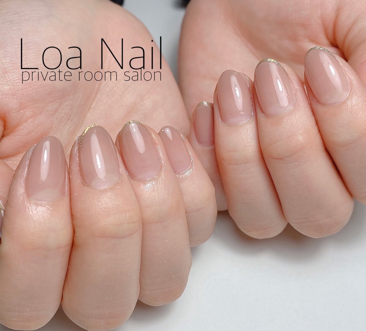 オールシーズン シンプル グラデーション ラメ ベージュ Loa Nailのネイルデザイン No ネイルブック