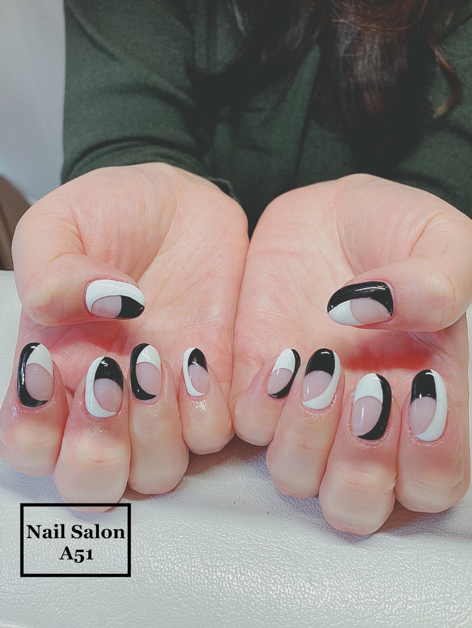 オールシーズン パーティー ハンド 変形フレンチ ロング Nail Salon A51のネイルデザイン No ネイルブック