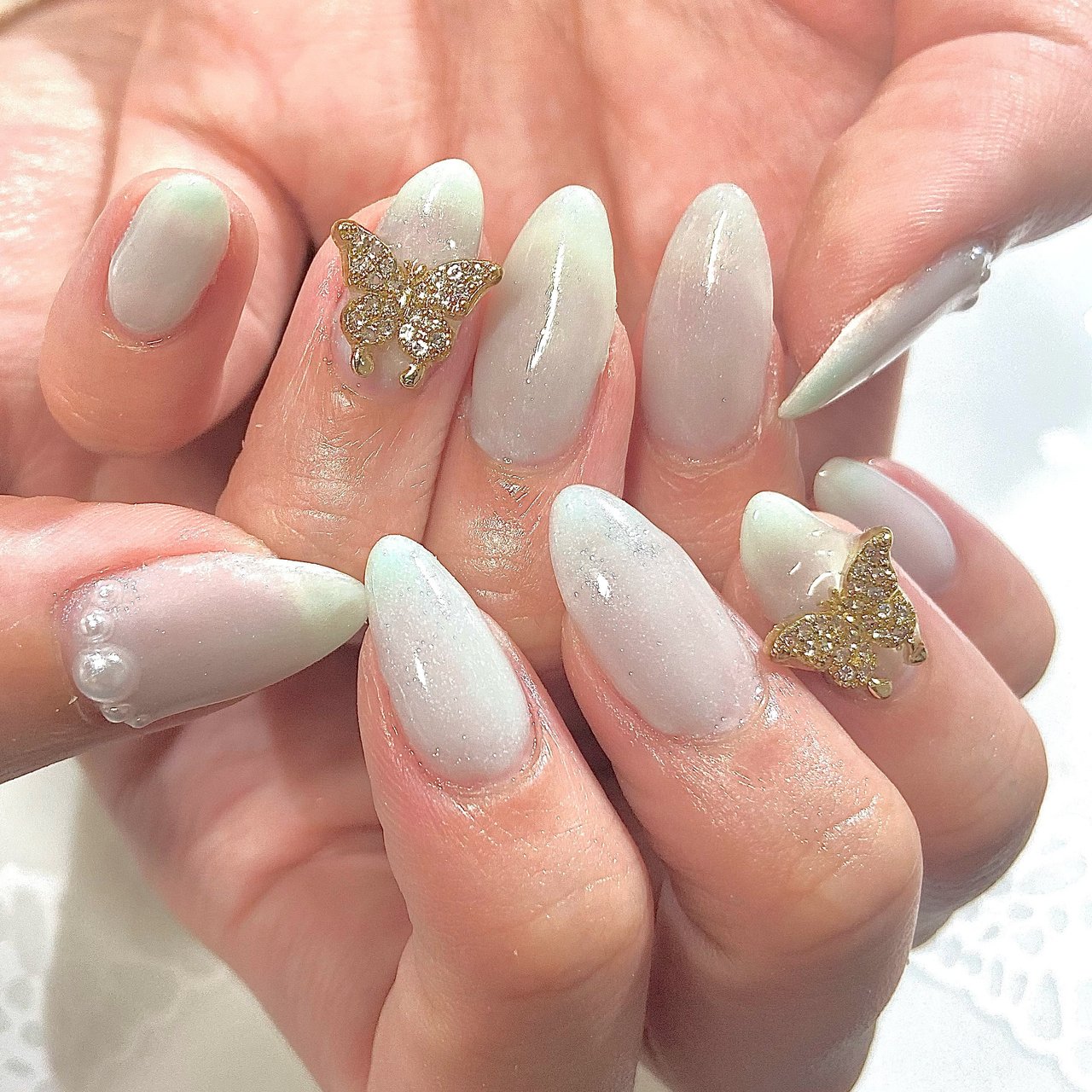 オールシーズン ハンド シンプル ロング 水色 Show Co Nailのネイルデザイン No ネイルブック