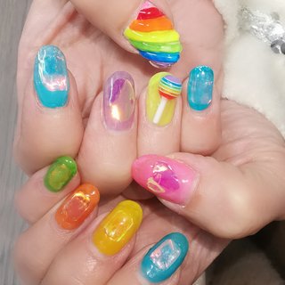 夏 ボーダーのネイルデザイン ネイルブック