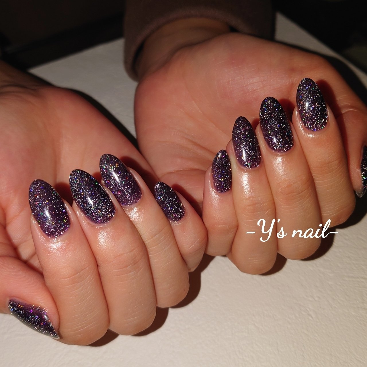 シンプル ラメ ワンカラー ブルー ネイビー Y S Nailのネイルデザイン No ネイルブック