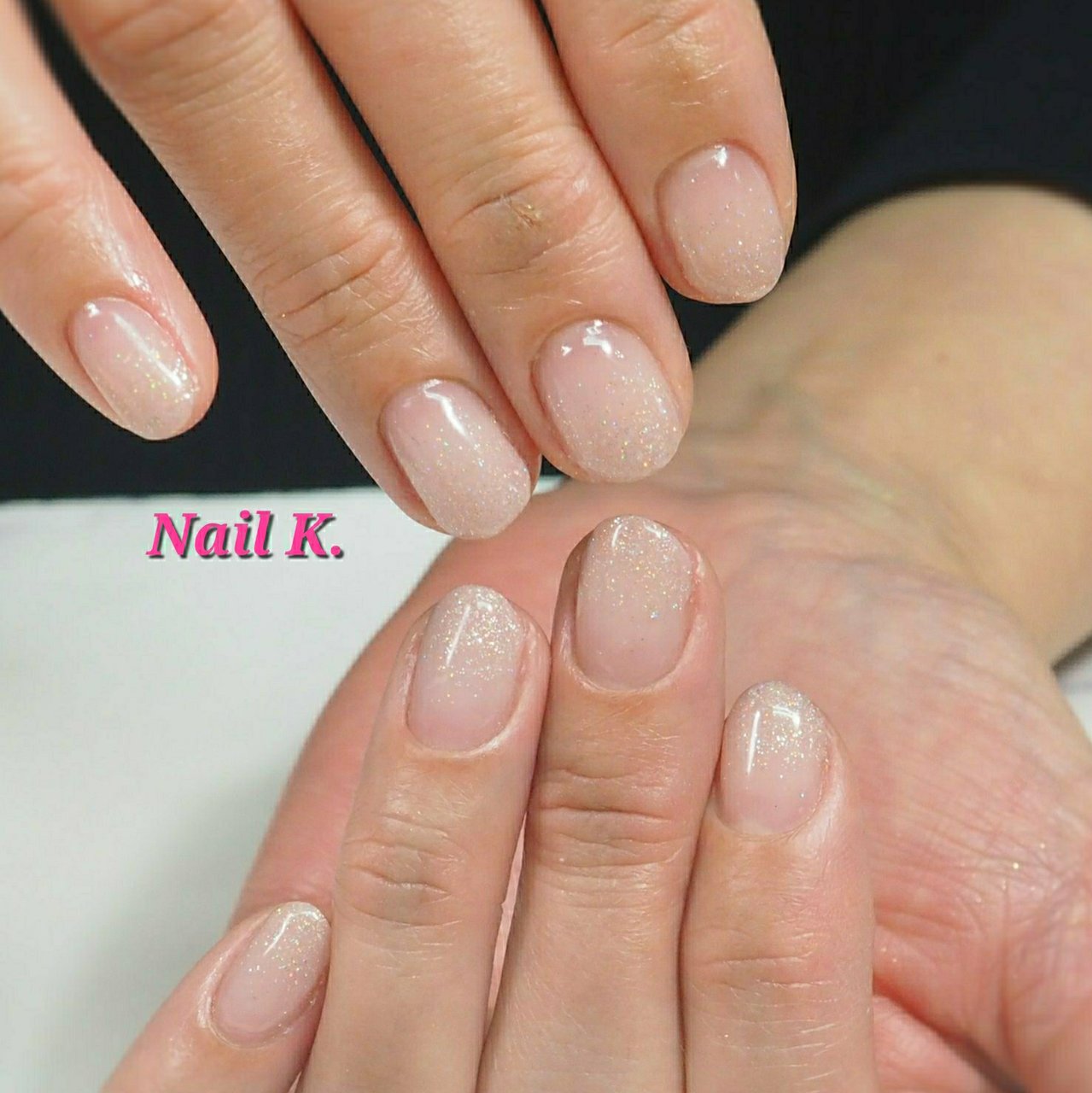 シンプル グラデーション ラメ ベージュ ピンク Nail K のネイルデザイン No ネイルブック