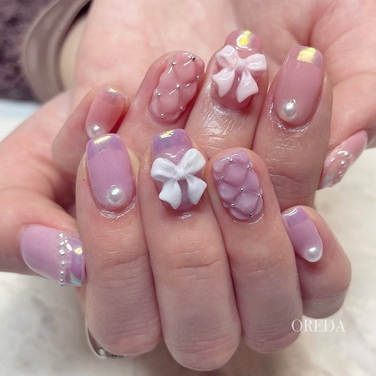 フレンチ/パール/オーロラ/キルティング/リボン - oreda_nailsalonの