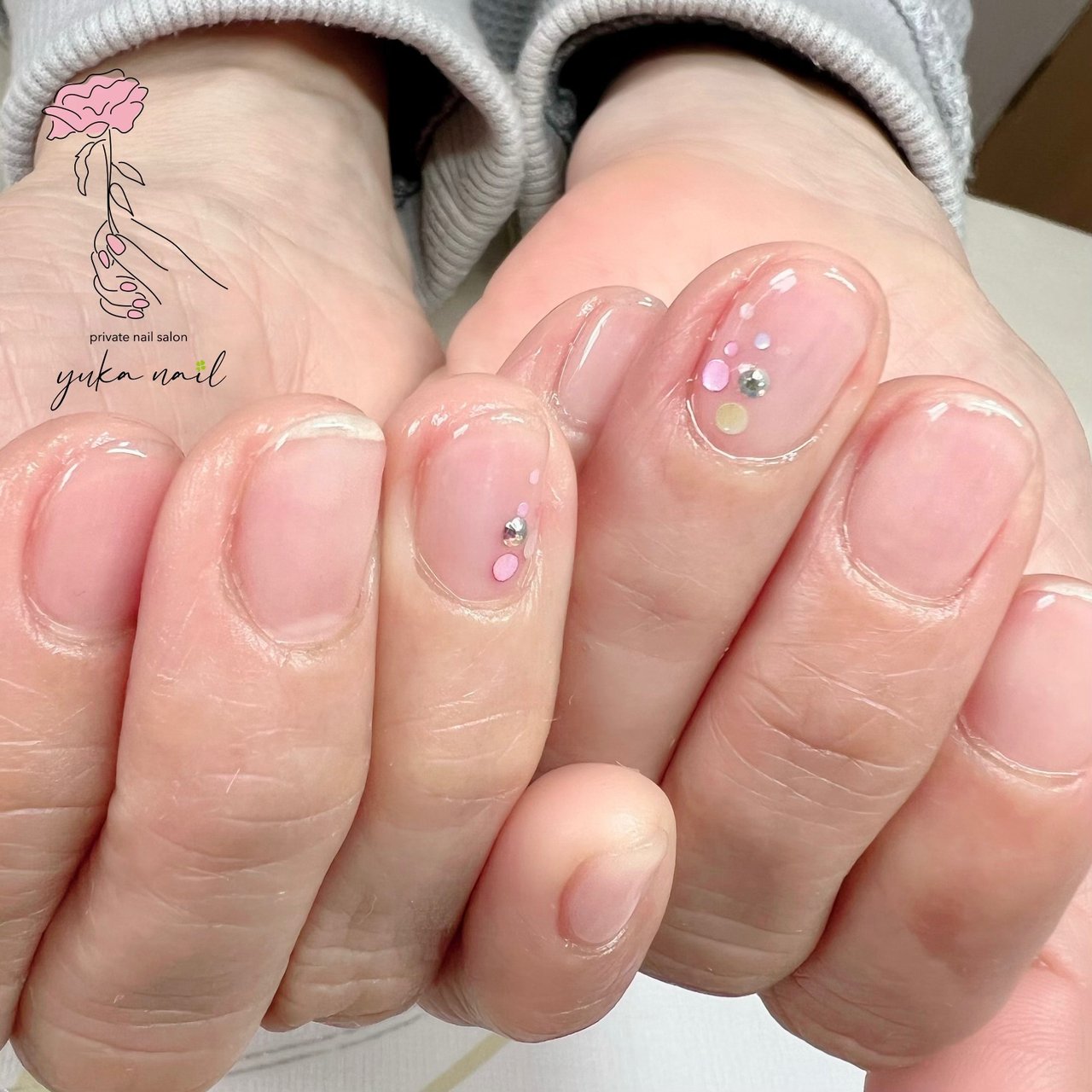 オールシーズン ハンド シンプル クリア ジェルネイル Yuka Nailのネイルデザイン No ネイルブック