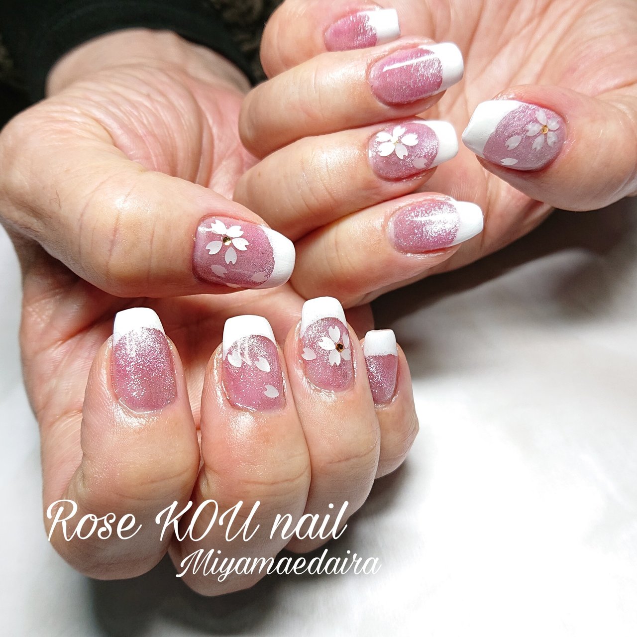 春 卒業式 入学式 ハンド フレンチ Rose Kou ローズコウのネイルデザイン No ネイルブック