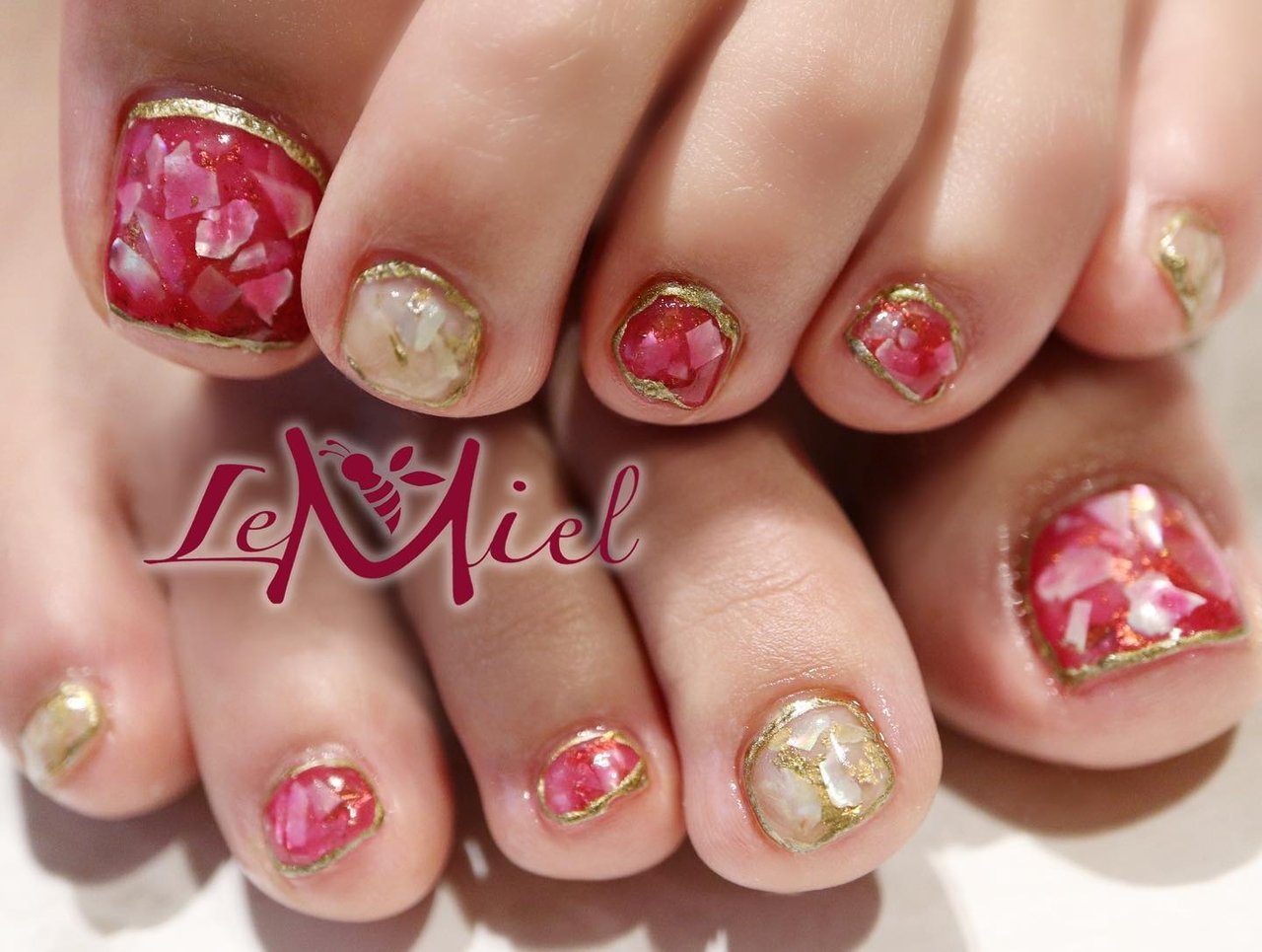 オールシーズン 海 女子会 フット シェル Nail Lemielのネイルデザイン No ネイルブック