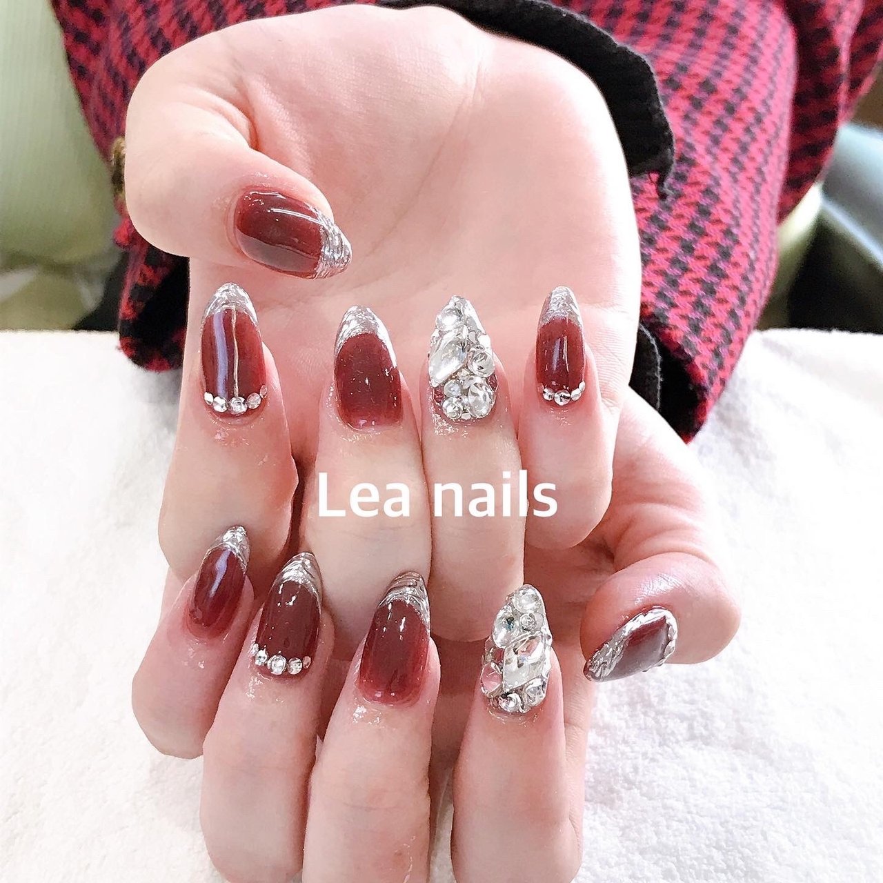 73))ボルドー クリスマスネイル フレンチガーリー ネイルチップ 埋め尽くし 73))ボルドー クリスマスネイル フレンチガーリー ネイルチップ 埋め