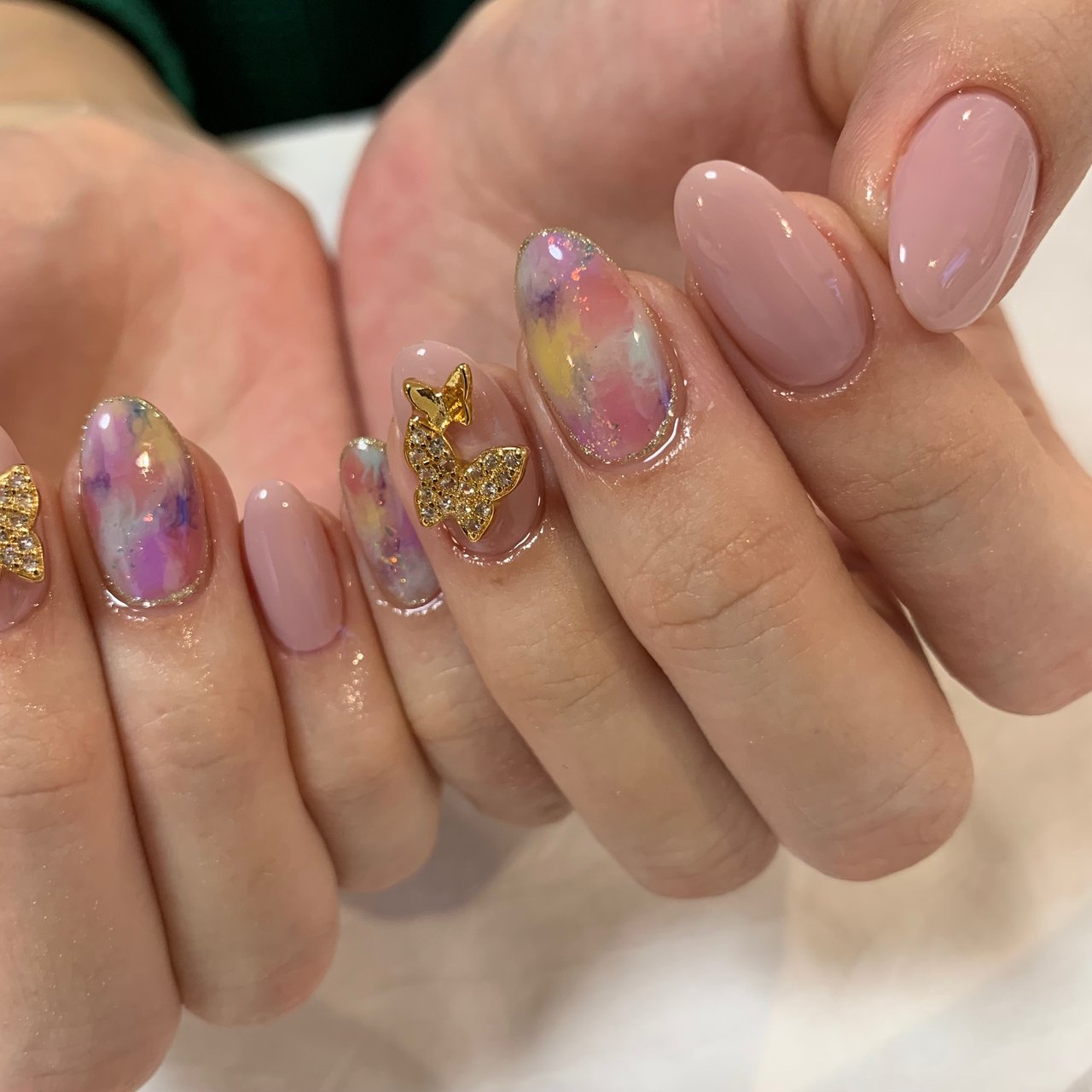 春 ハンド ワンカラー タイダイ ミディアム Impishnailのネイルデザイン No ネイルブック