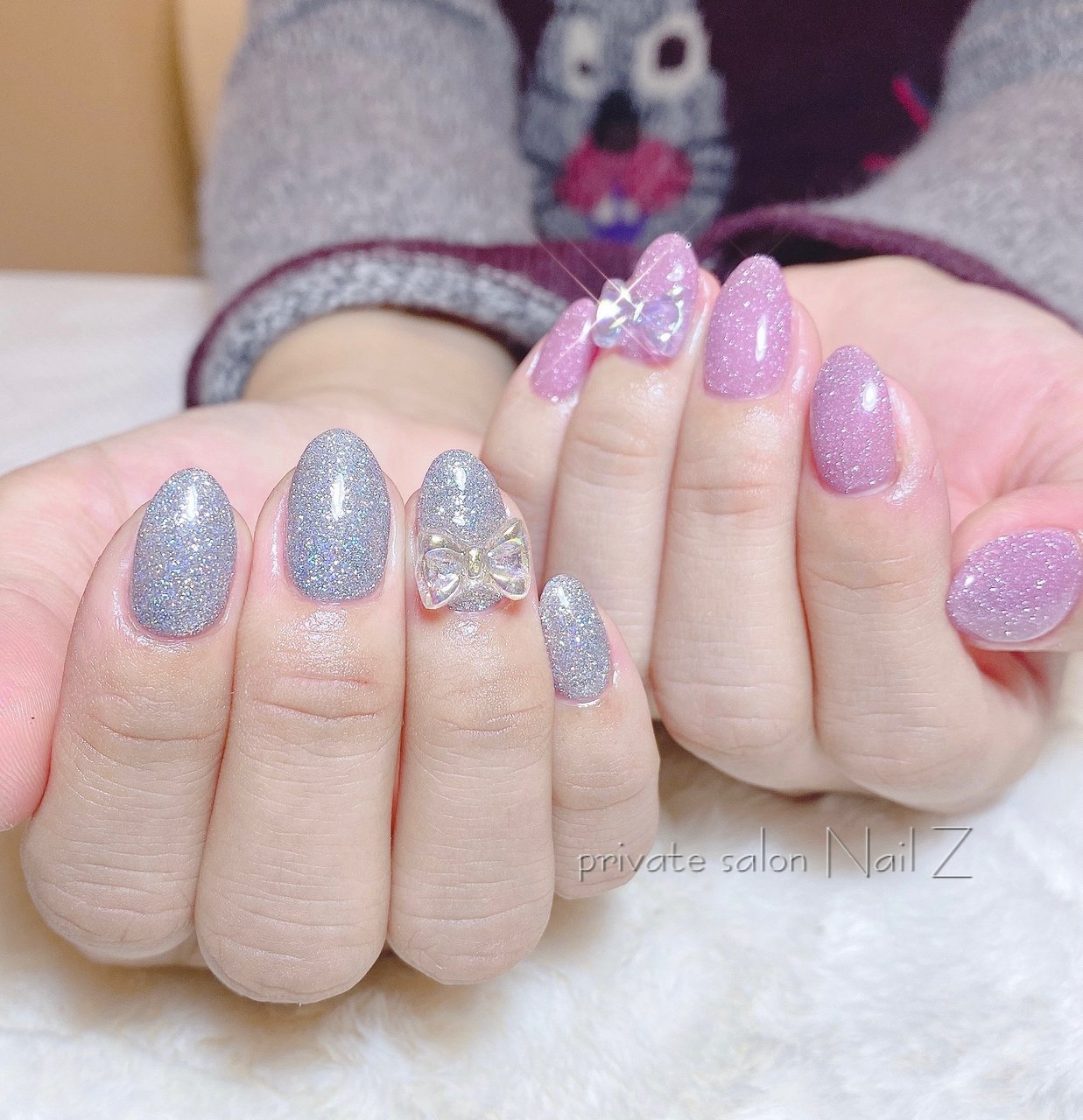 ハンド リボン ミディアム ピンク ジェルネイル Nail Z ネイルジー のネイルデザイン No ネイルブック