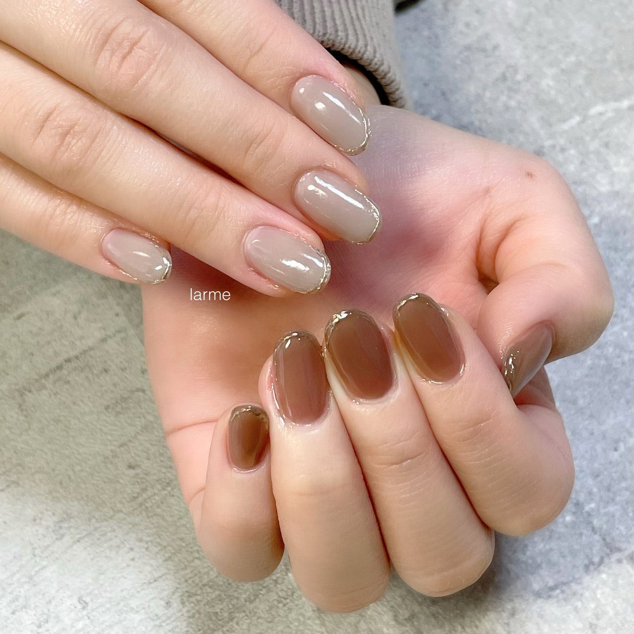 ハンド ベージュ ブラウン グレージュ Nailroomlarmeのネイルデザイン No ネイルブック