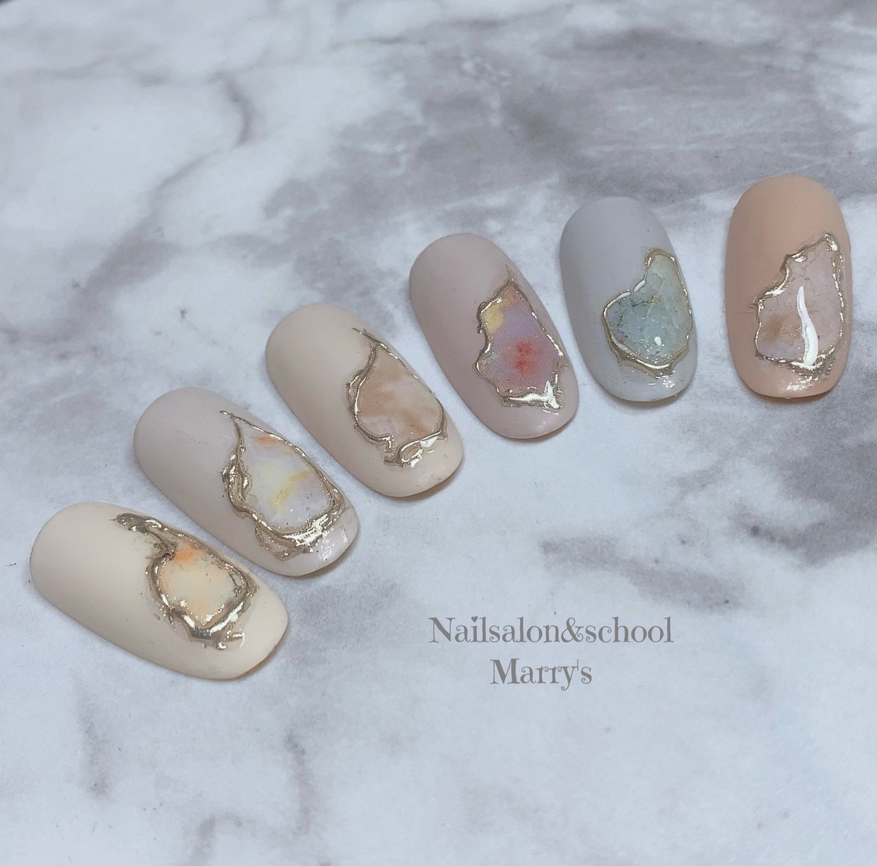 春 オフィス ブライダル 女子会 シンプル Nailsalon Marry Sのネイルデザイン No ネイルブック