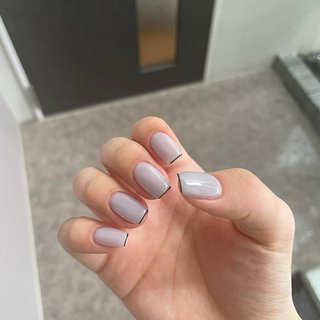 水色 グレー セルフネイルのネイルデザイン ネイルブック