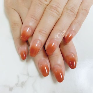 22年 新着順 グラデーション 赤茶ネイルのネイルデザイン ネイルブック