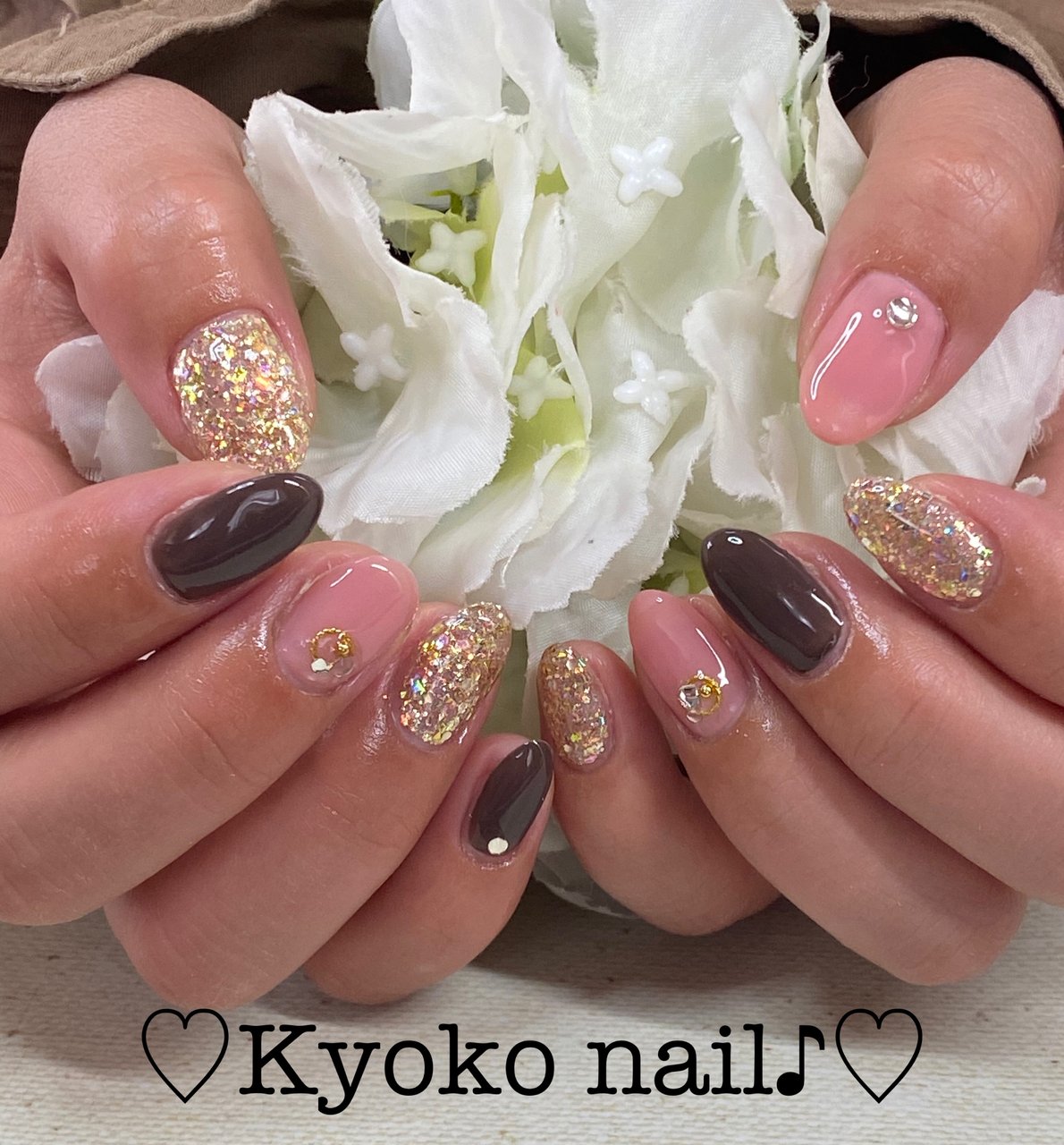 春 オールシーズン ハンド シンプル ラメ Kyoko Nailのネイルデザイン No ネイルブック