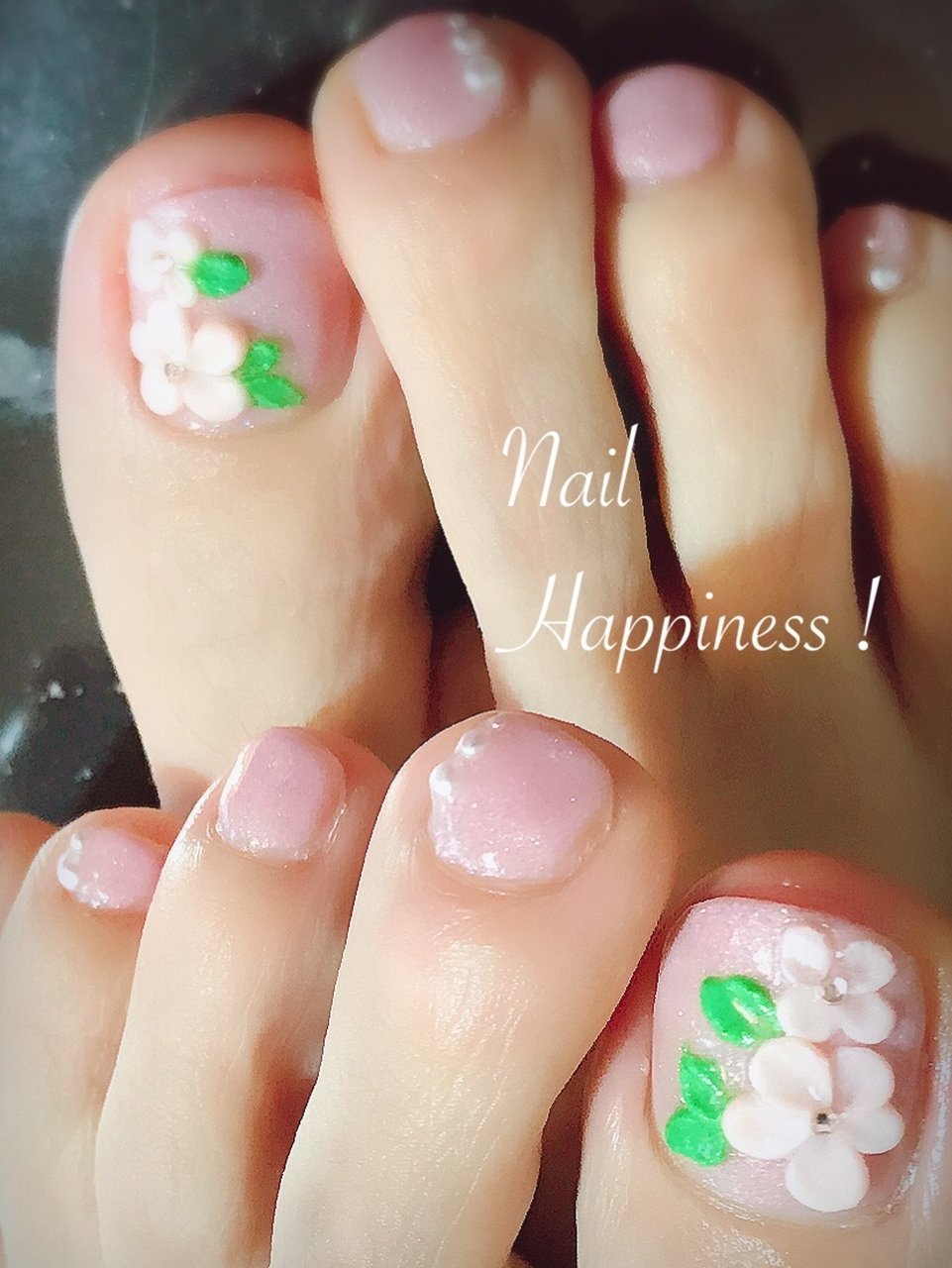 春 オールシーズン フット フラワー パール Nail Happiness ネイルハピネス ささきまきのネイルデザイン No ネイルブック