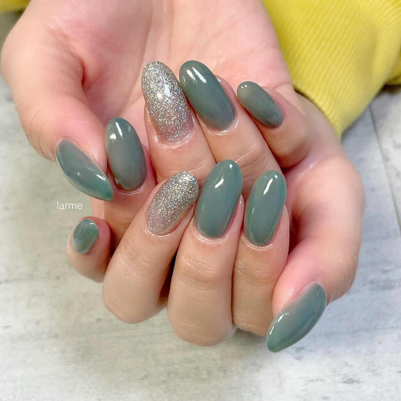 ハンド グリーン シルバー Nailroomlarmeのネイルデザイン No ネイルブック