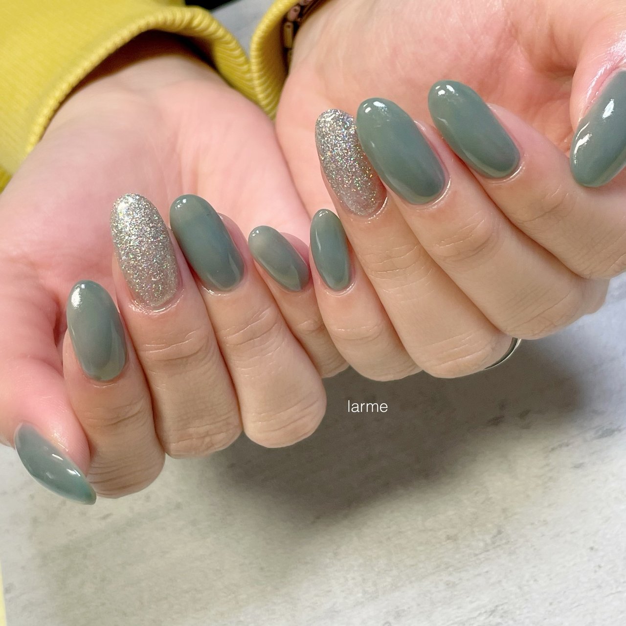 ハンド グリーン シルバー Nailroomlarmeのネイルデザイン No ネイルブック