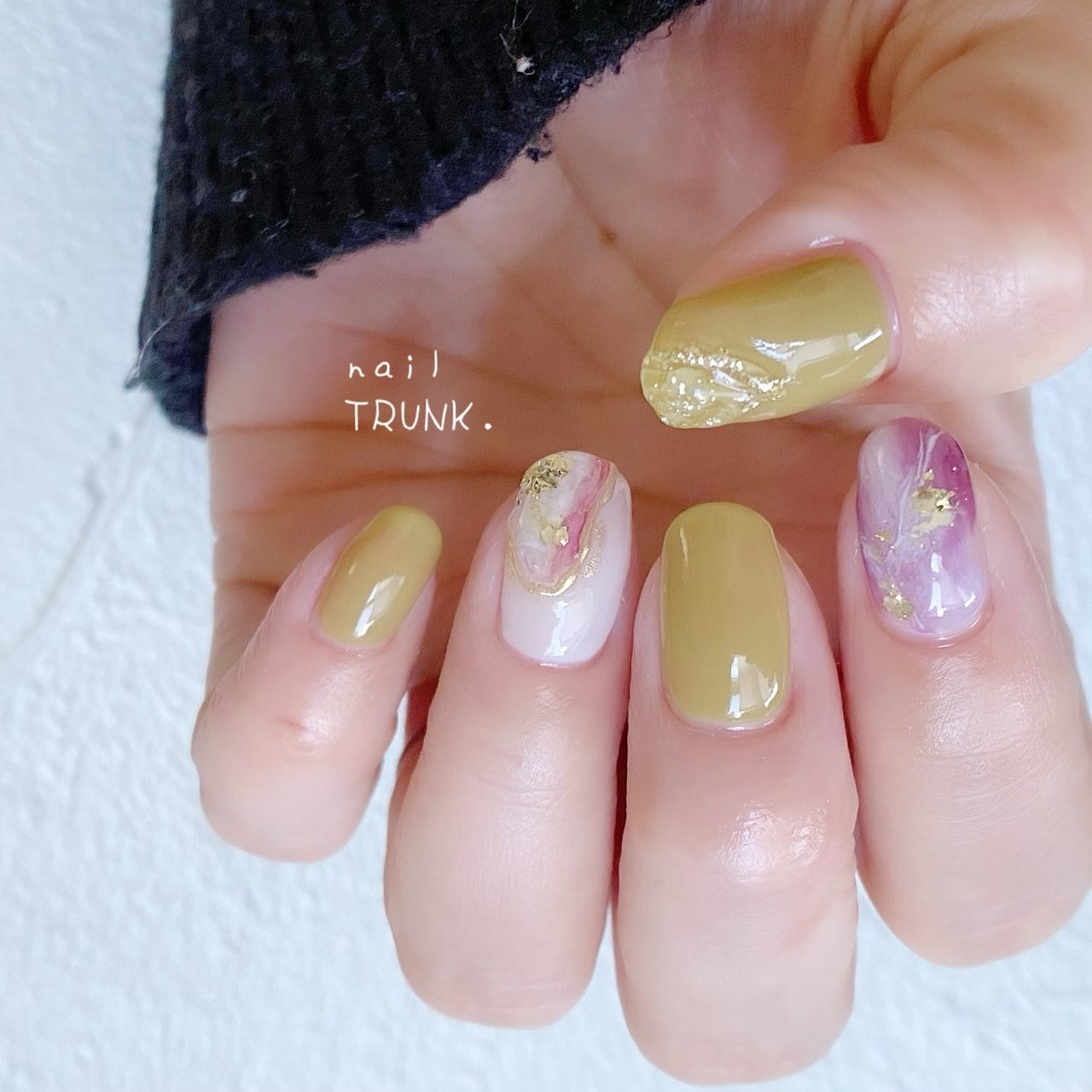 春 ハンド ラメ シェル マーブル Nail Trunkのネイルデザイン No ネイルブック