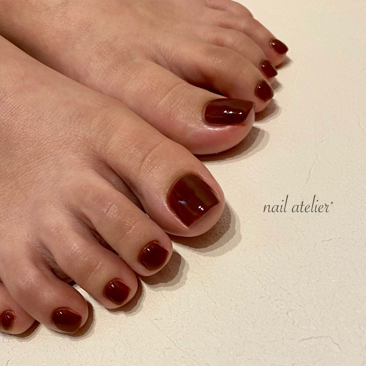 オールシーズン フット ワンカラー ボルドー ブラウン Nail Atelier ネイルアトリエ のネイルデザイン No ネイル ブック