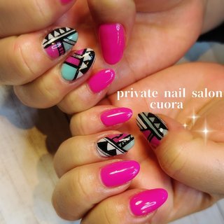 ネイティブ オルテガ柄 のネイルデザイン ネイルブック