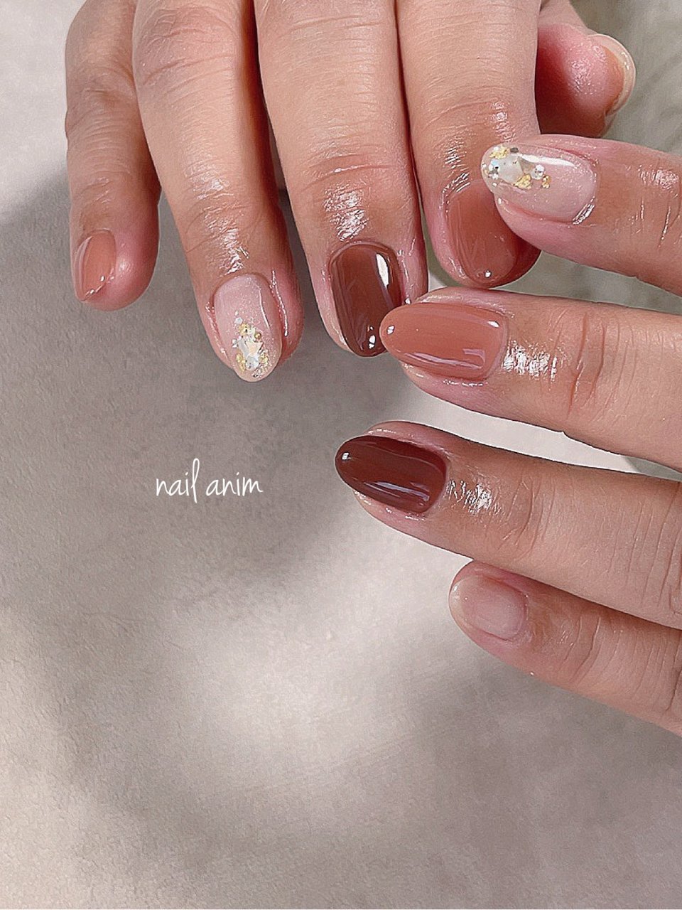 秋 冬 ハンド ワンカラー シェル Nail Animのネイルデザイン No ネイルブック