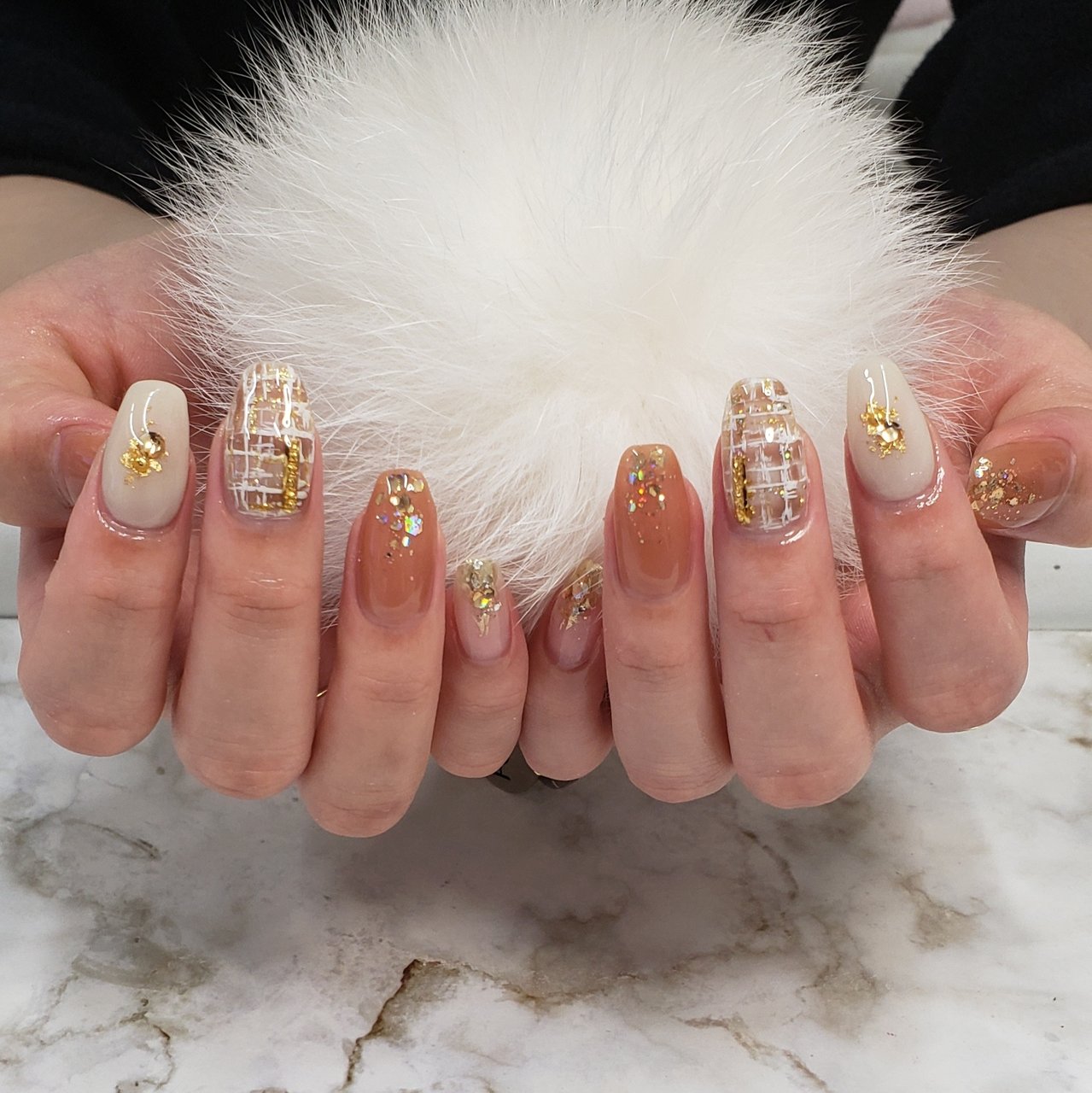 冬 オールシーズン ハンド ツイード ニュアンス R Nailのネイルデザイン No ネイルブック