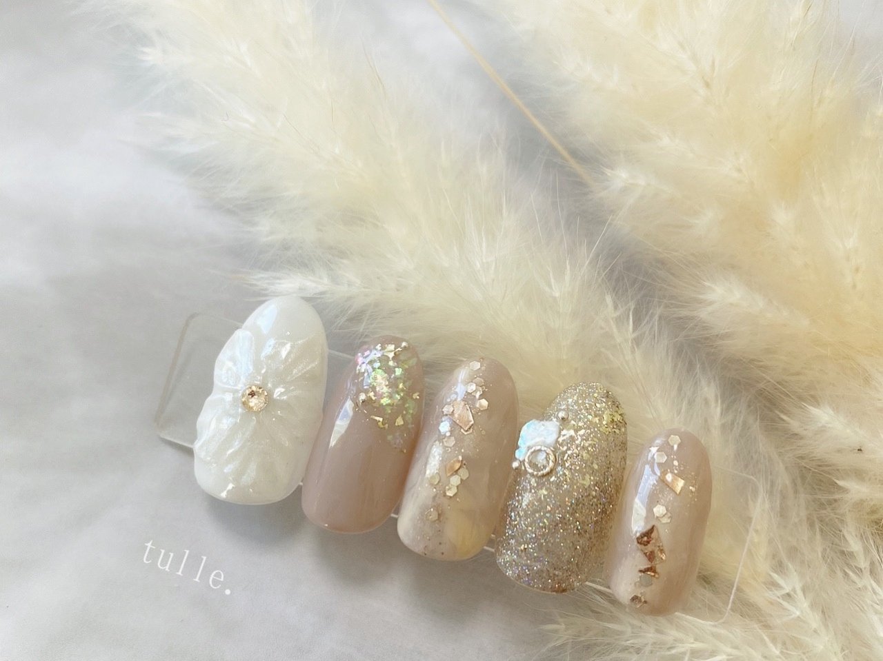 ブライダル パーティー ハンド フラワー ニュアンス Maiのネイルデザイン No ネイルブック