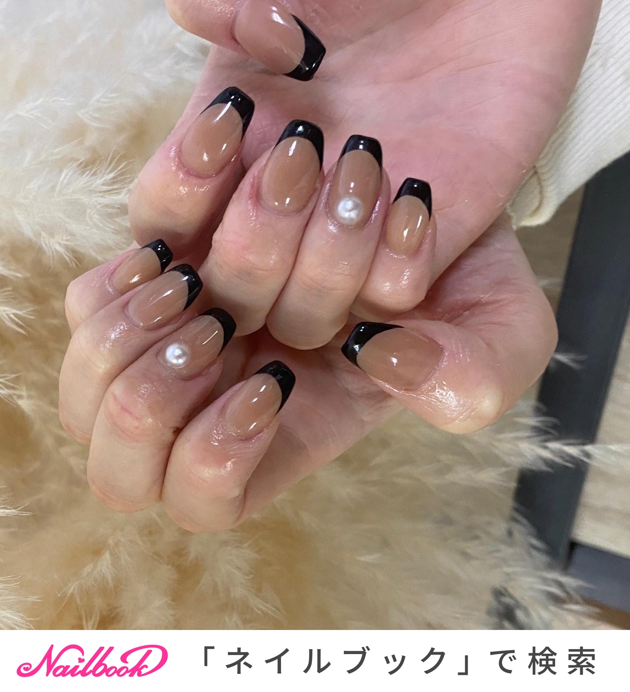 ネイルチップ オーダー 韓国 フレンチネイル シンプル クローバー