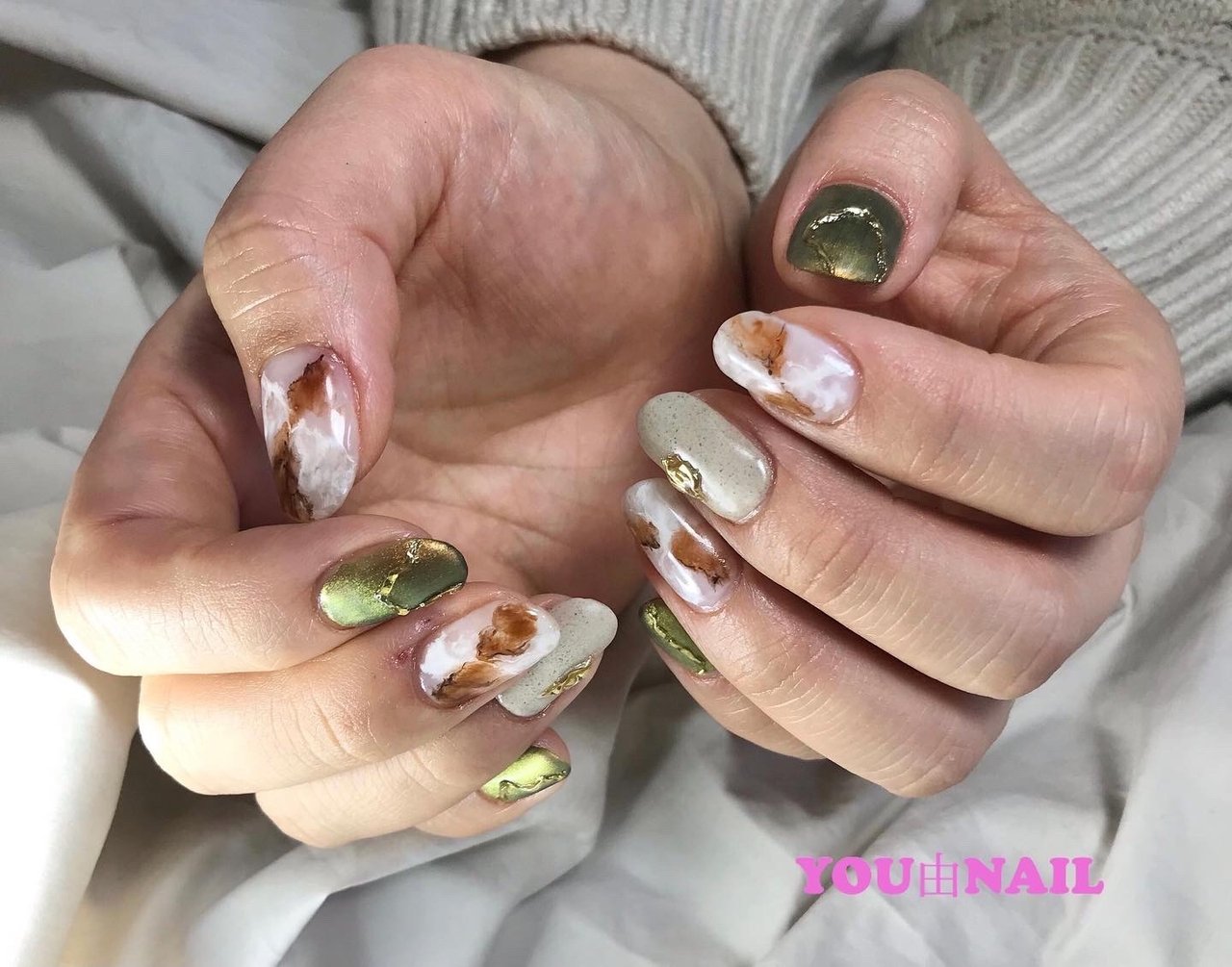 オールシーズン ハンド 大理石 ニュアンス マット Youのネイルデザイン No ネイルブック