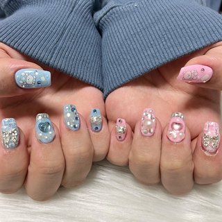 ラインストーンネイルのネイルデザイン ネイルブック