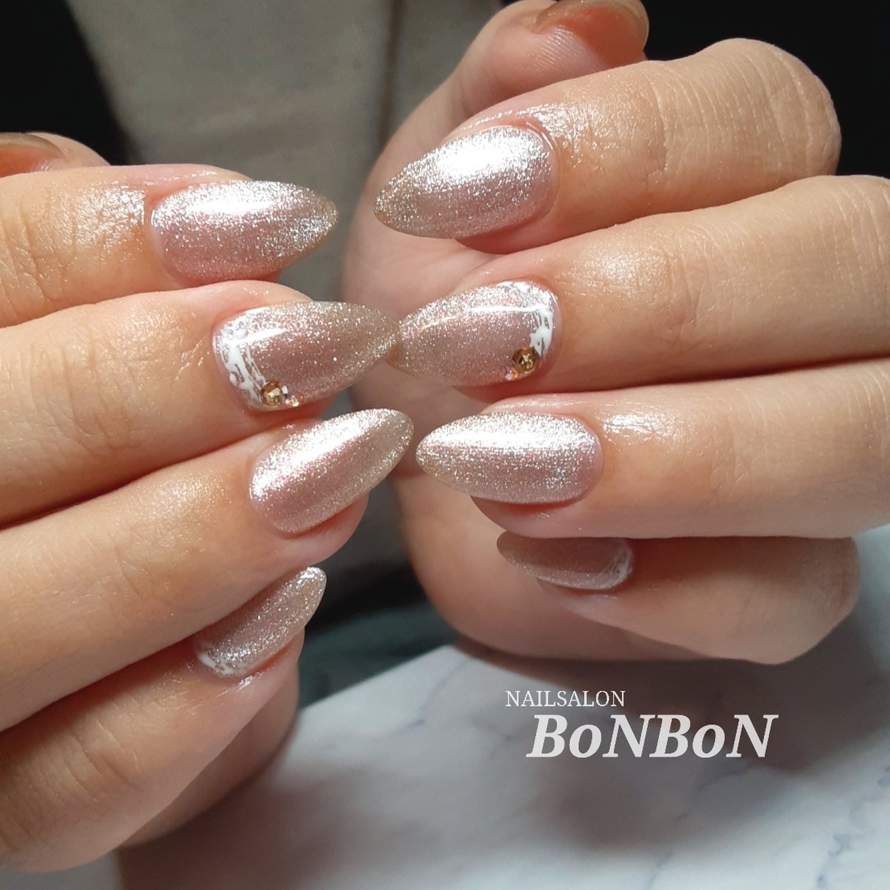 オールシーズン ブライダル パーティー 女子会 ハンド Nailsalon Bonbonのネイルデザイン No ネイルブック
