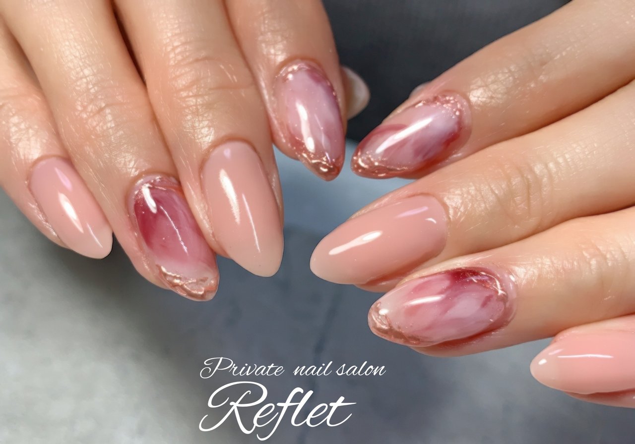 春 冬 オールシーズン ハンド シンプル Reflet Nail ルフレ のネイルデザイン No ネイルブック