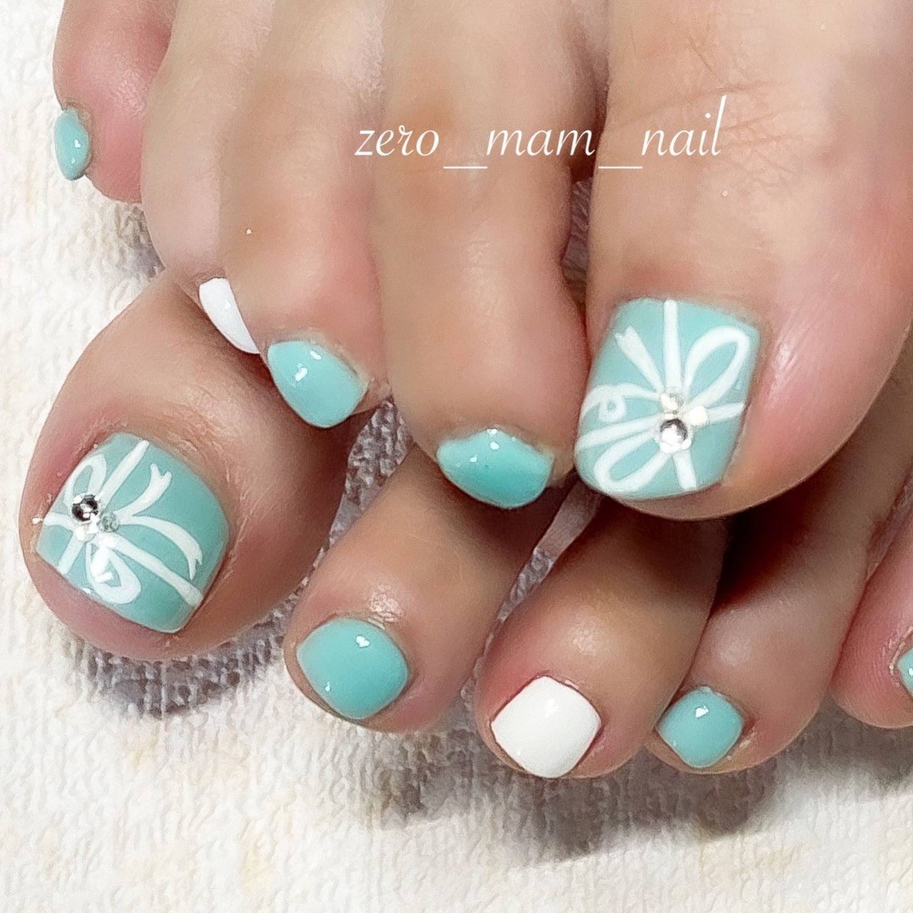 オールシーズン フット 水色 ジェルネイル お客様 Zero Mam Nailのネイルデザイン No ネイルブック