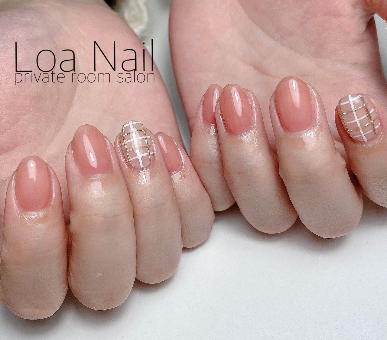 春 夏 シンプル ワンカラー チェック Loa Nailのネイルデザイン No ネイルブック