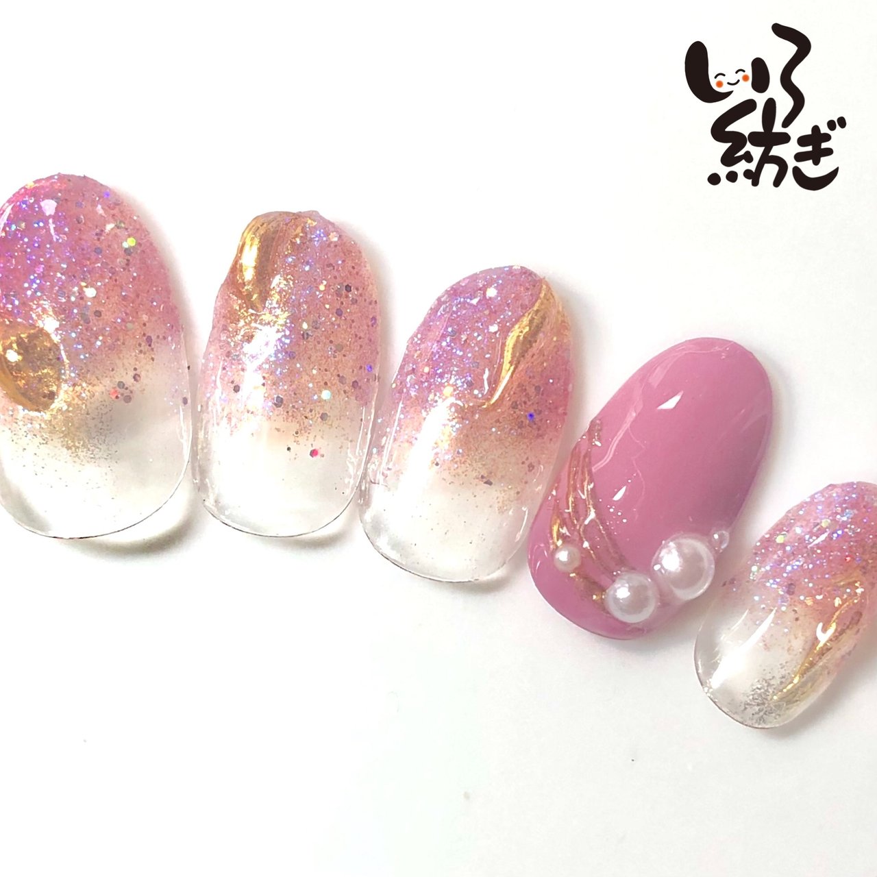 春 オフィス ハンド グラデーション パール Irotsumugiのネイルデザイン No ネイルブック
