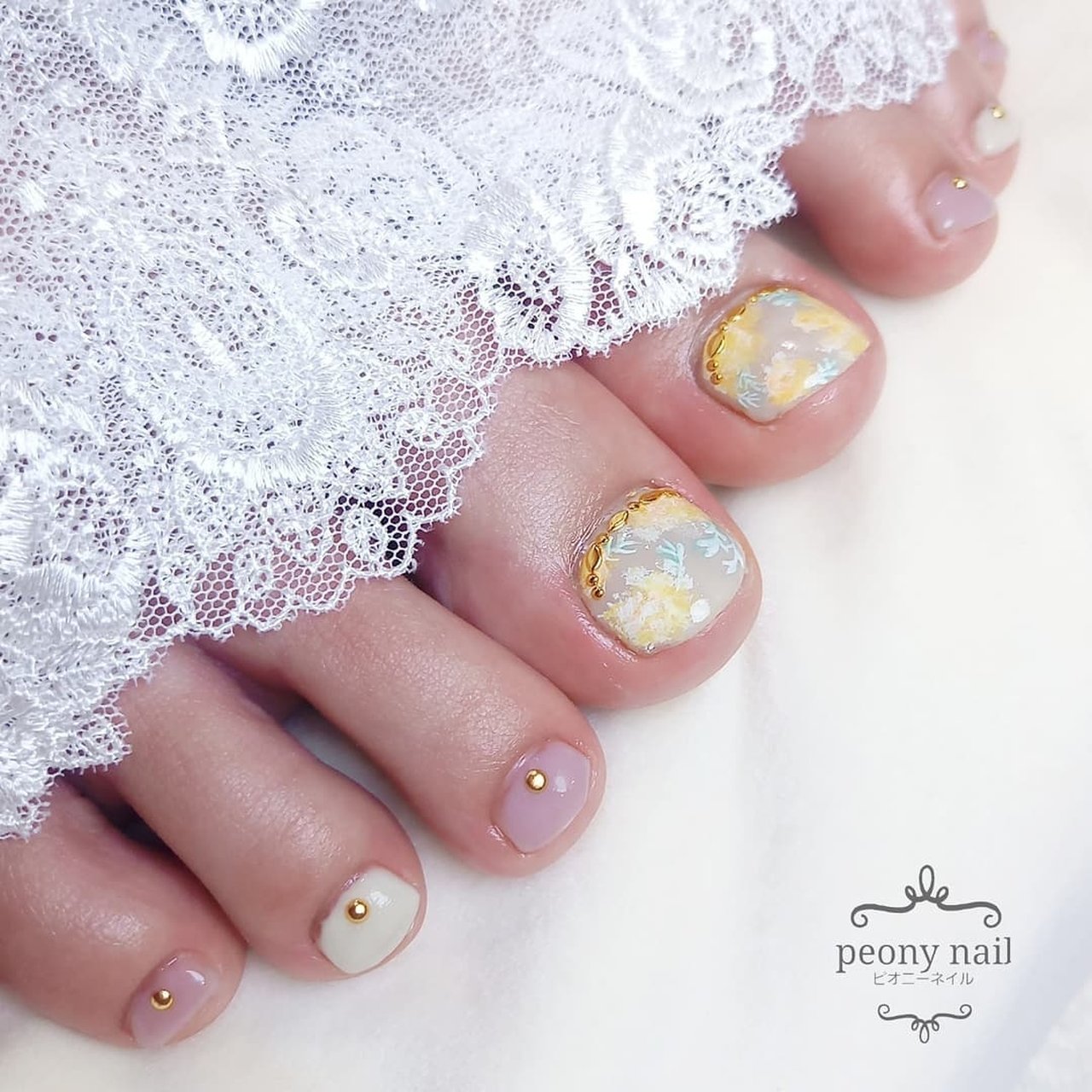 春 オフィス デート 女子会 フット Peony Nail ピオニーネイル横浜のネイルデザイン No ネイルブック