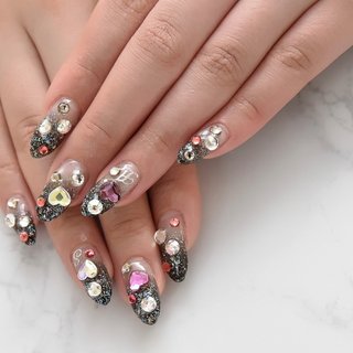 黒グラデーションのネイルデザイン ネイルブック