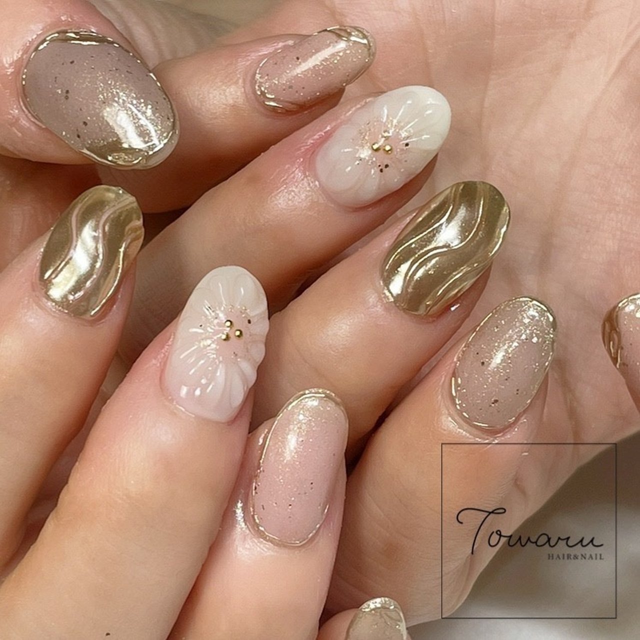 【即購入NG】再販開始★No.307 ネイルチップ オリーブ シンプル ラメ c8b0888b2648a5c360632a35612c27