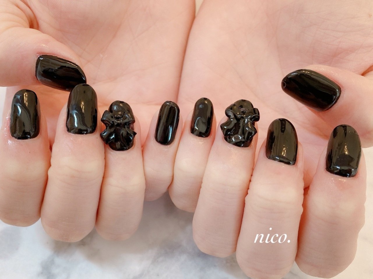 ハンド ブラック Nailsalon Nico のネイルデザイン No ネイルブック