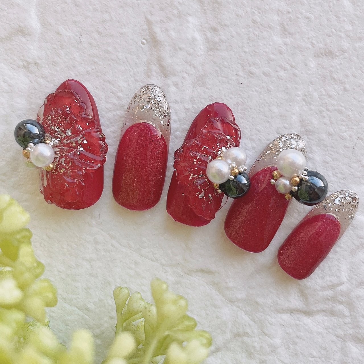 冬 成人式 クリスマス パーティー ハンド ネイルサロン ナシノキのネイルデザイン No ネイルブック