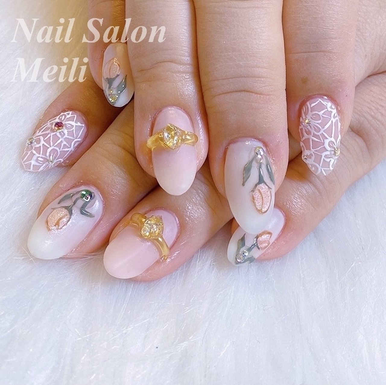 オールシーズン ハンド シンプル ミディアム ホワイト Nail Salon Meili 埼玉日進のネイルデザイン No ネイル ブック